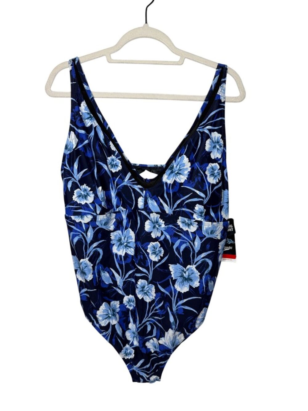 Speedo Blue Floral One Piece Swimsuit Size 20 NWT